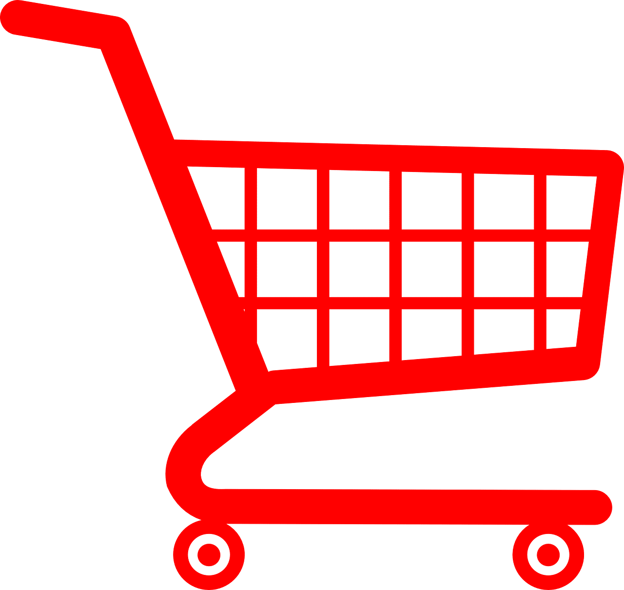red shopping cart graphic design