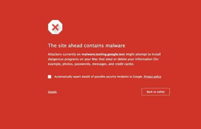 phishing website warning