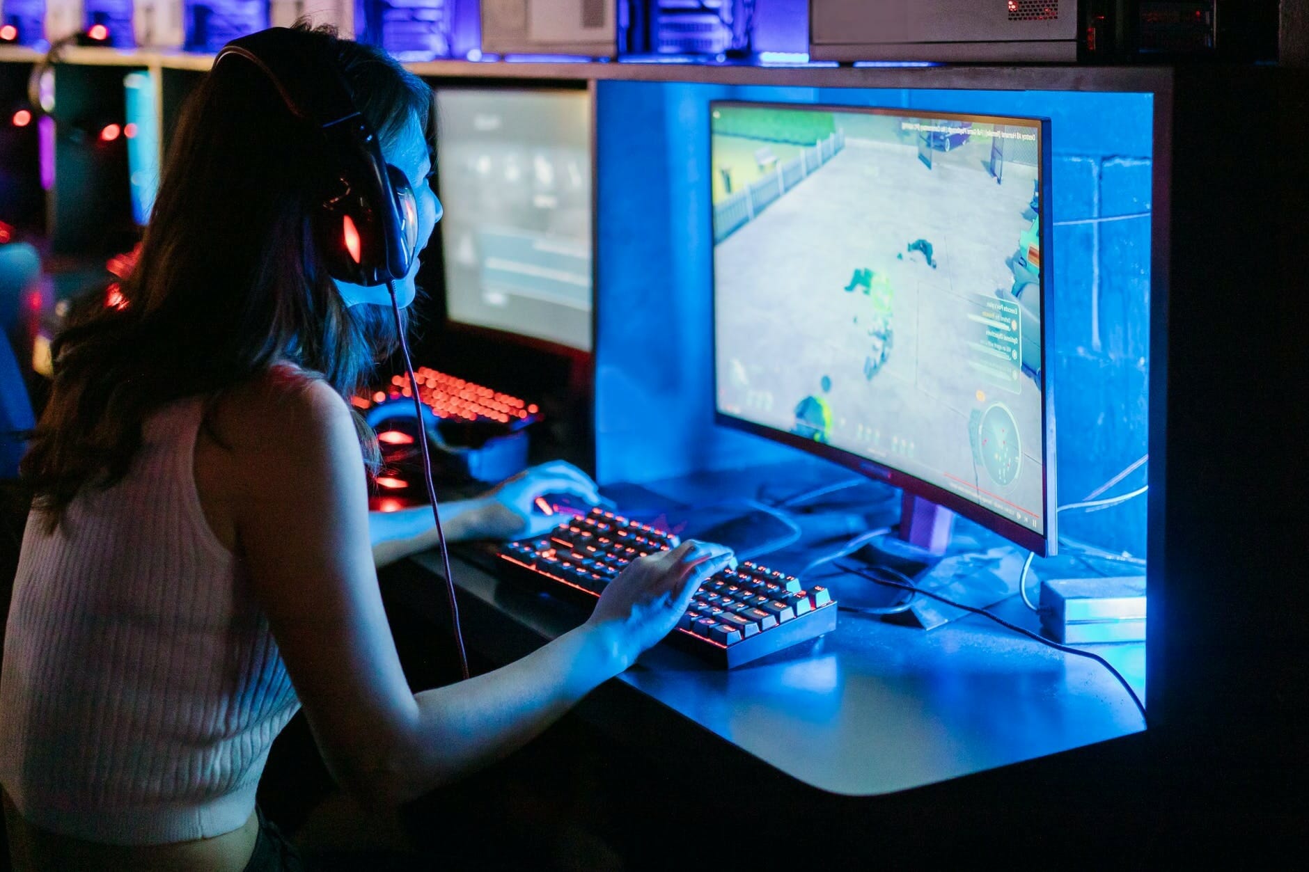 a girl playing a game